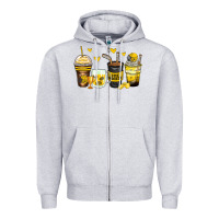 Heather Grey ice hockey coffee cups Zipper Hoodie - Zillion Design Studio