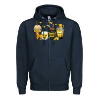 Navy ice hockey coffee cups Zipper Hoodie - Zillion Design Studio