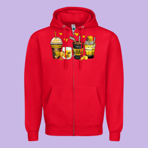 Ice Hockey Coffee Cups Zipper Hoodie Designed By Zillion Design Studio