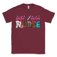 Burgundy wife mom nurse Classic Tee - texasbilliewilder