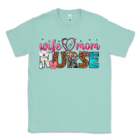 Seafoam wife mom nurse Classic Tee - texasbilliewilder