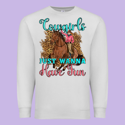 Cowgirls Just Wanna Have Fun Premium Sweatshirt Designed By Artiststas