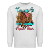 Oatmeal Heather cowgirls just wanna have fun Premium Sweatshirt - Artiststas