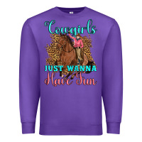 Purple cowgirls just wanna have fun Premium Sweatshirt - Artiststas