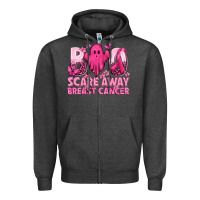 Boo Scare Away Breast Cancer Zipper Hoodie | Teevron