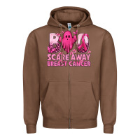 Chestnut Boo Scare Away Breast Cancer Zipper Hoodie - texasbilliewilder