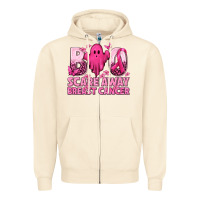 Sandshell Boo Scare Away Breast Cancer Zipper Hoodie - texasbilliewilder