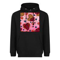 Black valentines day waffles seamless pattern Heavyweight Hoodie - BundleAndBundleShop