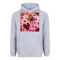 Heather Grey valentines day waffles seamless pattern Heavyweight Hoodie - BundleAndBundleShop