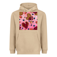 Mushroom valentines day waffles seamless pattern Heavyweight Hoodie - BundleAndBundleShop