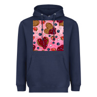 Navy valentines day waffles seamless pattern Heavyweight Hoodie - BundleAndBundleShop