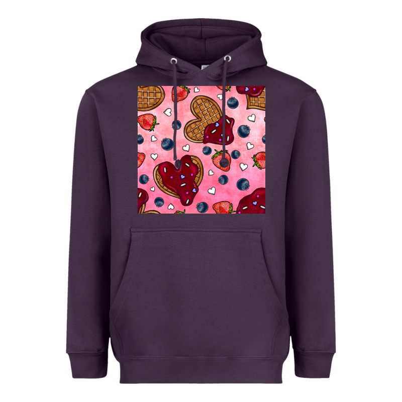 Valentines Day Waffles Seamless Pattern Heavyweight Hoodie by BundleAndBundleShop | Teevron