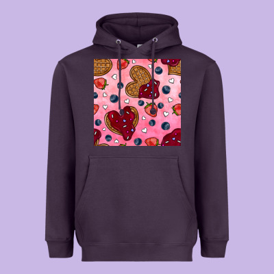 Valentines Day Waffles Seamless Pattern Heavyweight Hoodie Designed By Bundleandbundleshop