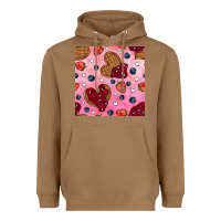 Toasted Coconut valentines day waffles seamless pattern Heavyweight Hoodie - BundleAndBundleShop