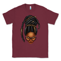 Burgundy afro woman faux jumbo locs Classic Tee - texasbilliewilder