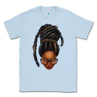 Dusty Blue afro woman faux jumbo locs Classic Tee - texasbilliewilder