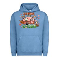 Pigment Pebble Blue camping is my kitchen Urban Hoodie - NancyCooperArtShop
