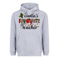 Heather Grey santas favourite teacher Heavyweight Hoodie - AdoDesignShop
