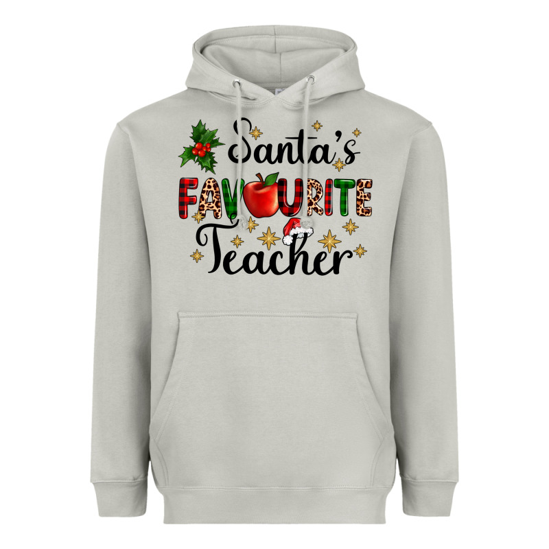 Santas Favourite Teacher Heavyweight Hoodie by AdoDesignShop | Teevron