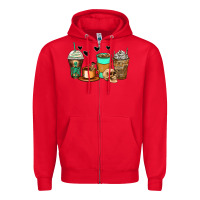 Red skeleton coffee cups Zipper Hoodie - Zillion Design Studio