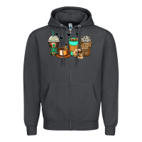 Smoke skeleton coffee cups Zipper Hoodie - Zillion Design Studio