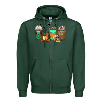 Sports Green skeleton coffee cups Zipper Hoodie - Zillion Design Studio
