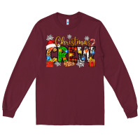 Burgundy christmas crew Long Sleeve Tee - Zillion Design Studio
