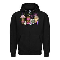 Black weed coffee cups Zipper Hoodie - Zillion Design Studio