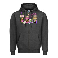 Charcoal Heather weed coffee cups Zipper Hoodie - Zillion Design Studio