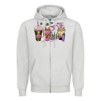 Dove Grey weed coffee cups Zipper Hoodie - Zillion Design Studio