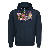 Navy weed coffee cups Zipper Hoodie - Zillion Design Studio