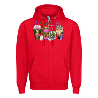 Red weed coffee cups Zipper Hoodie - Zillion Design Studio