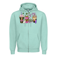 Seafoam weed coffee cups Zipper Hoodie - Zillion Design Studio