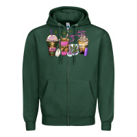 Sports Green weed coffee cups Zipper Hoodie - Zillion Design Studio