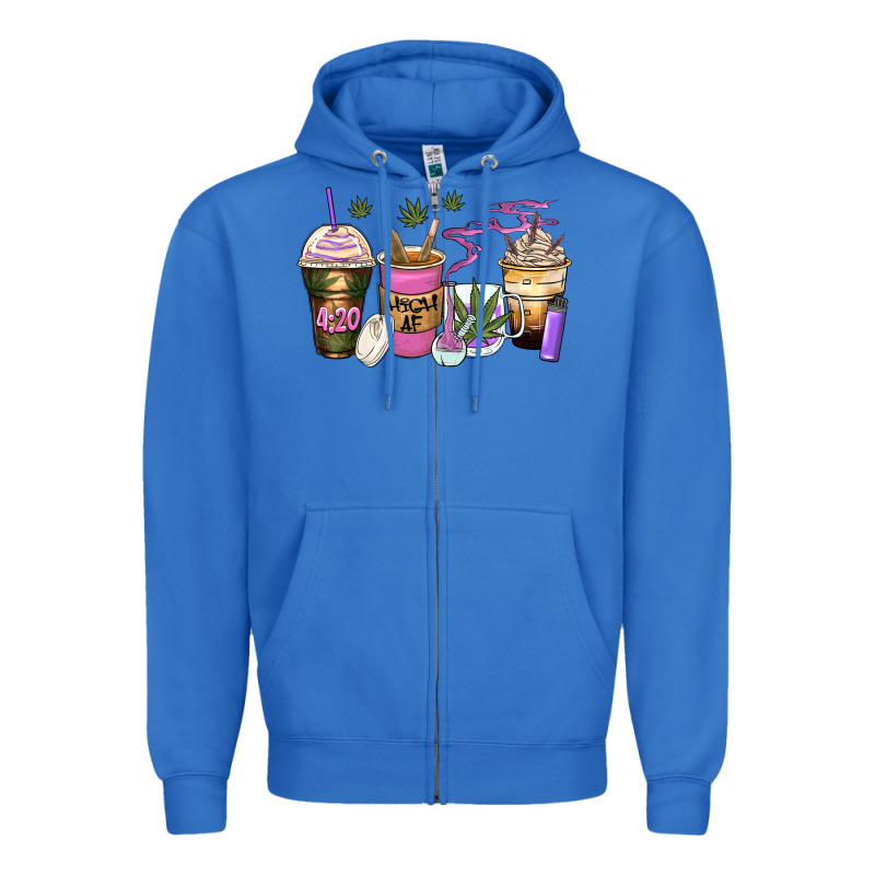 Weed Coffee Cups Zipper Hoodie by Zillion Design Studio | Teevron
