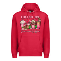 Cardinal fueled by jesus and coffee Premium Hoodie - MaliasSmallBusiness