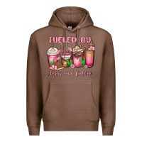 Chestnut fueled by jesus and coffee Premium Hoodie - MaliasSmallBusiness