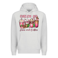 Dove Grey fueled by jesus and coffee Premium Hoodie - MaliasSmallBusiness
