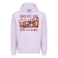 Lilac fueled by jesus and coffee Premium Hoodie - MaliasSmallBusiness