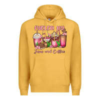 Mustard fueled by jesus and coffee Premium Hoodie - MaliasSmallBusiness