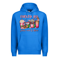 True Royal fueled by jesus and coffee Premium Hoodie - MaliasSmallBusiness