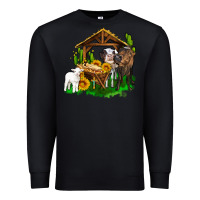 Black jesus holy night cows and sunflowers Premium Sweatshirt - AdoDesignShop