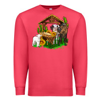 Cardinal jesus holy night cows and sunflowers Premium Sweatshirt - AdoDesignShop