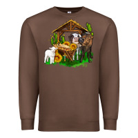 Chestnut jesus holy night cows and sunflowers Premium Sweatshirt - AdoDesignShop