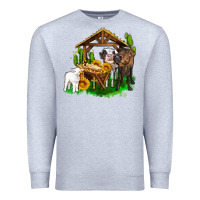 Jesus Holy Night Cows And Sunflowers Premium Sweatshirt | Teevron