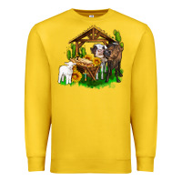 Lemon jesus holy night cows and sunflowers Premium Sweatshirt - AdoDesignShop