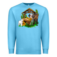 Ocean Blue jesus holy night cows and sunflowers Premium Sweatshirt - AdoDesignShop