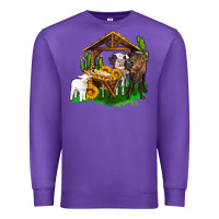 Purple jesus holy night cows and sunflowers Premium Sweatshirt - AdoDesignShop