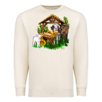Sandshell jesus holy night cows and sunflowers Premium Sweatshirt - AdoDesignShop