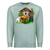 Seafoam jesus holy night cows and sunflowers Premium Sweatshirt - AdoDesignShop